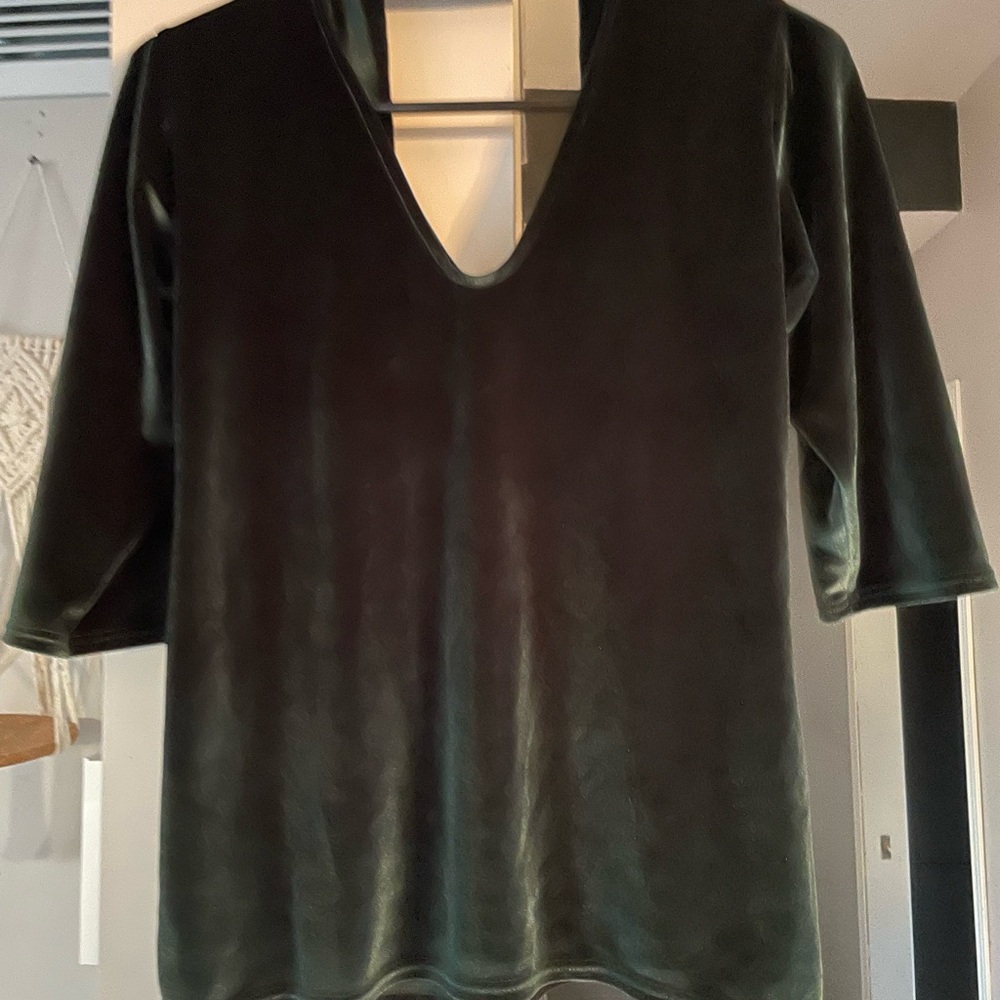 Ella Black Velvet Blouse